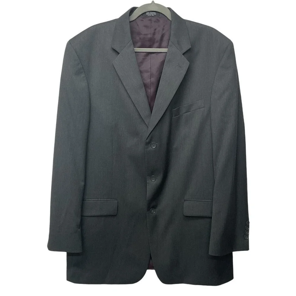Alfani Men's Macy's Exclusive Wool Sport Coat‎ Blazer Jacket Gray Size 44L Work